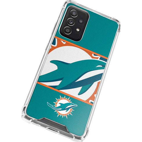 NFL Miami Dolphins Zone Block Galaxy A52 5G Clear Case